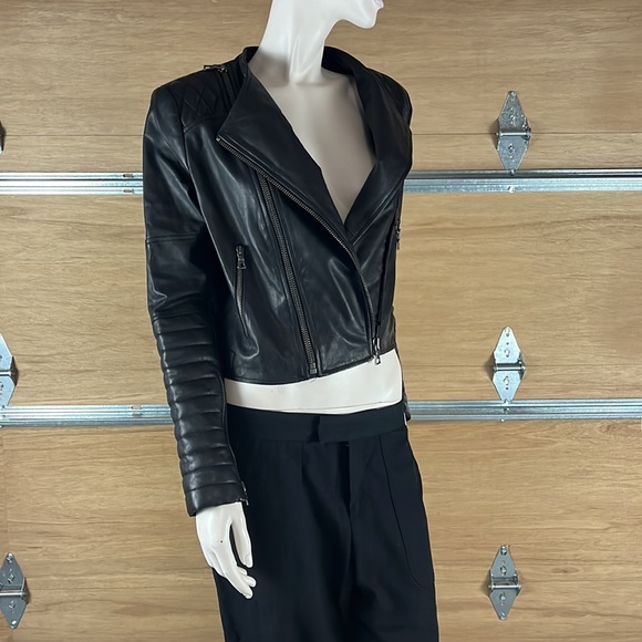 NWOT Alice + Olivia 100% Lambskin Moto Jacket Size Medium, defective zipper - Picture 14 of 17